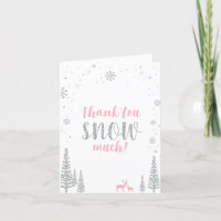 Pink & Silver Winter Wunderland Danke Karte