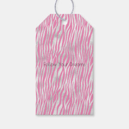 Pink Silver Zebra Geschenkanhänger