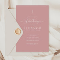 Pink Simple Elegance Cross Calligraphy Christening