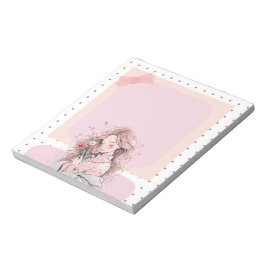 Pink Simple Niedlich Anime Boho Notepad Notizblock