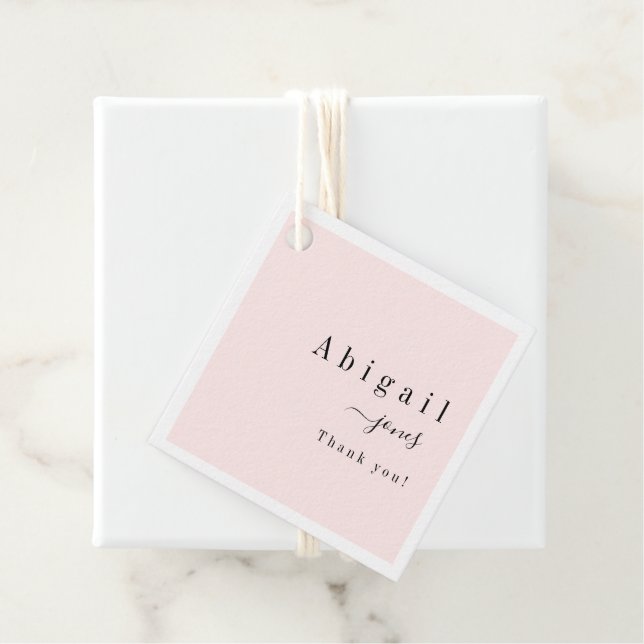 Pink Simple Script Modern Luxus Vielen Dank Geschenkanhänger (Beispiel)