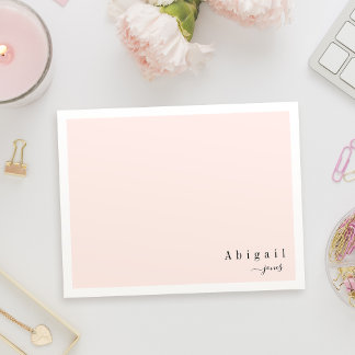 Pink Simple Script Moderne personalisiert Stationi Mitteilungskarte