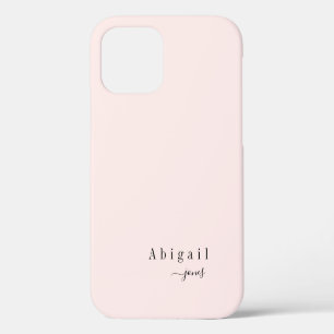 Pink Simple Script Name elegant personalisiert iPhone 12 Hülle