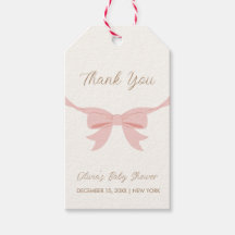 Pink Simple Vintag Bow Girl Babydusche