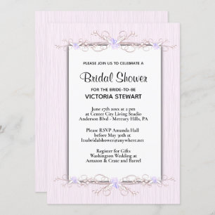 Pink Simplizität Bridal Dusche Einladung