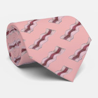 Pink Sizzling Bacon Bagues Petit déjeuner Cravate 