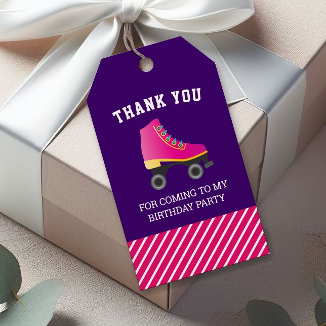 Pink Skate Roller Skaten Birthday Party Gefallen Geschenkanhänger (Von Creator hochgeladen)