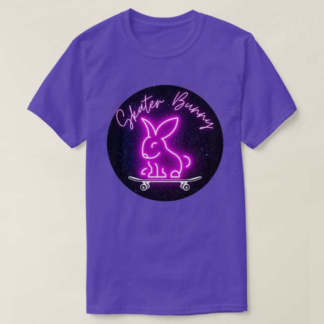 Pink Skater Bunny Skateboard T-Shirt (Design vorne)