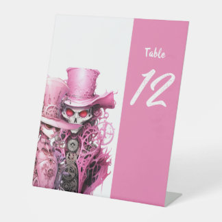 Pink Skeleton Wedding Steampunk Sockelschild