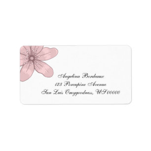 Pink Sketch Vintage Blume Adressaufkleber