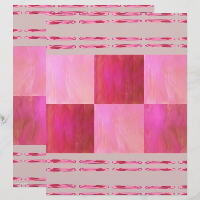 Pink Skies Tiles Scrapbook Paper 2-Sided Page (Vorne/Hinten)