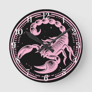 Pink Skorpion Astrologie Sternzeichen Skorpion Runde Wanduhr