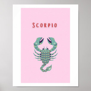 Pink Skorpion, Tierkreiszeichen, Sternzeichen Poster