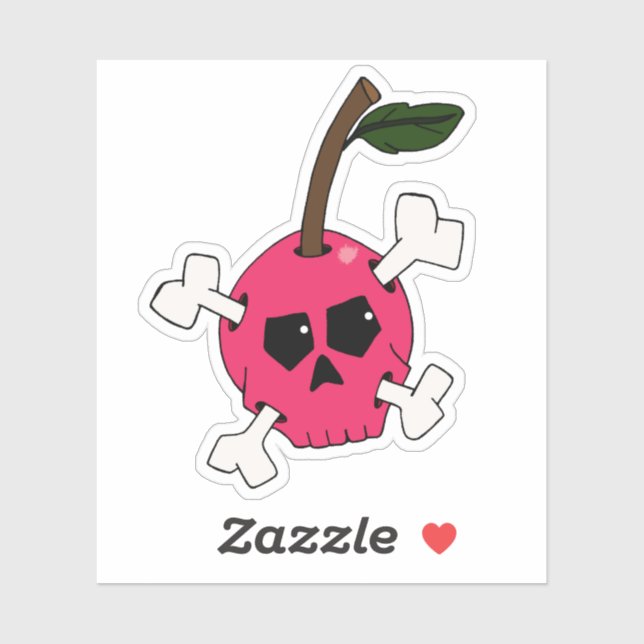 Pink Skull Cherry Laptop Aufkleber (Blatt)