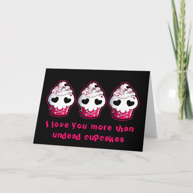 Pink Skull Cupcake Karte (Vorderseite)