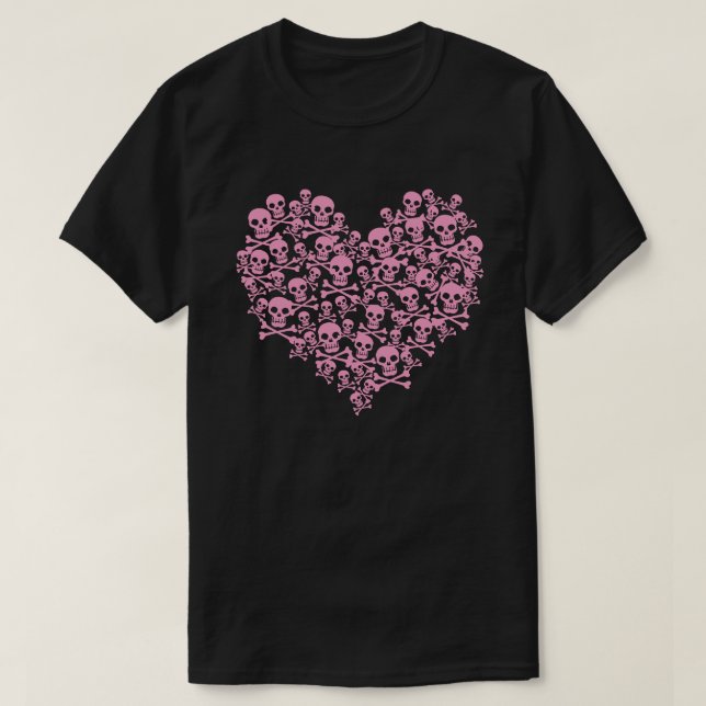 Pink Skull Heart T - Shirt (Design vorne)
