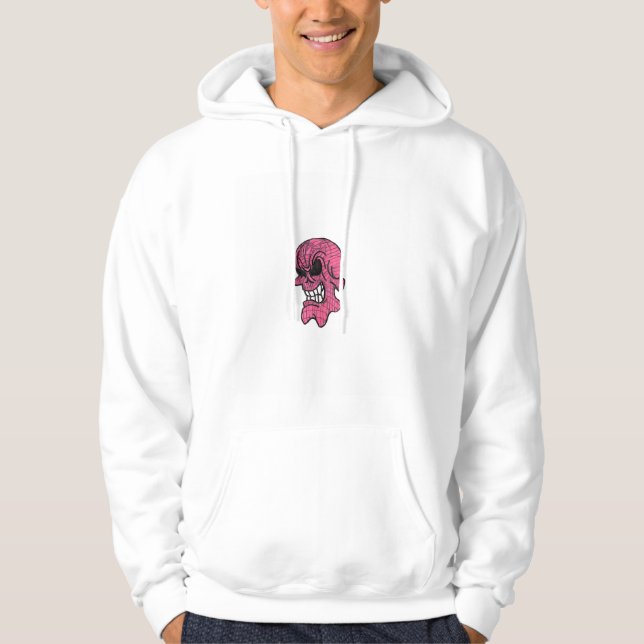 Pink Skull Men's Basic Hooded Hoodie (Vorderseite)