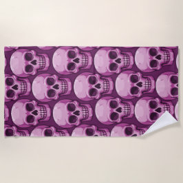 Pink Skull Pattern – Bold Repeating Design Strandtuch