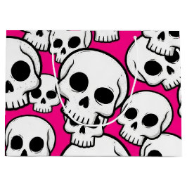 Pink Skull Pattern Gift Bag  Große Geschenktüte
