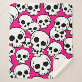 Pink Skull Pattern Sherpa Blanket Sherpadecke