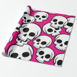 Pink Skull Pattern Wrapping Paper Geschenkpapier