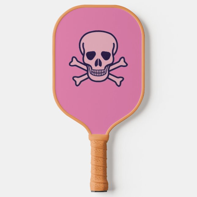 Pink Skull pink und tan Pickleball Paddel Pickleball Schläger (Vorderseite)
