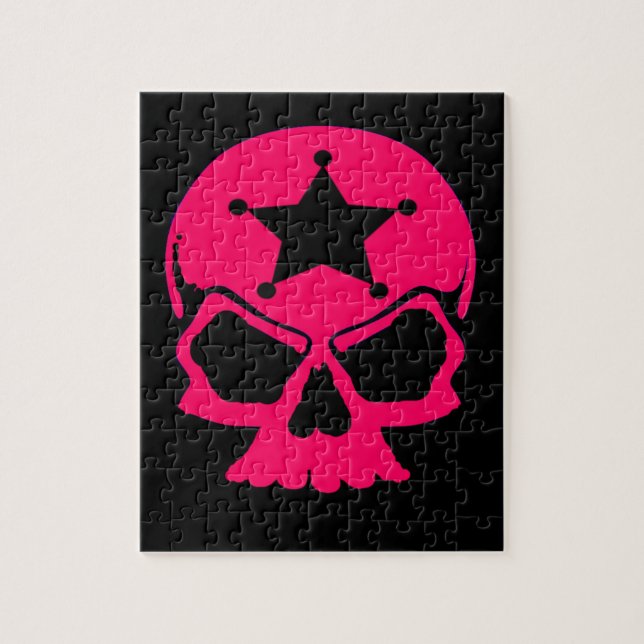 Pink Skull (schwarzer Hintergrund) (Vertikal)