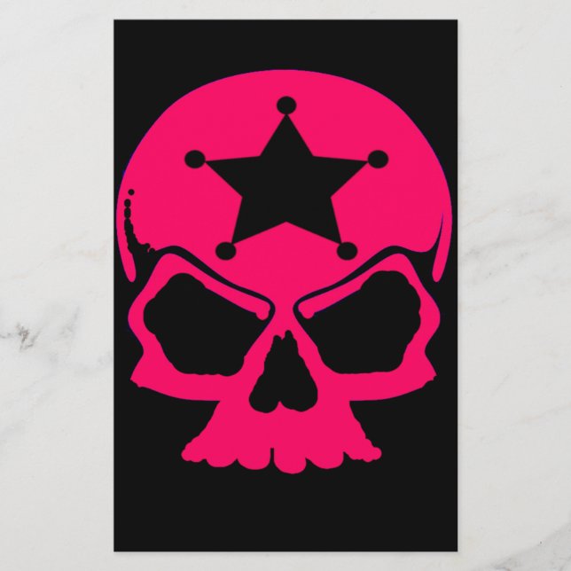 Pink Skull (schwarzer Hintergrund) Briefpapier (Vorderseite)