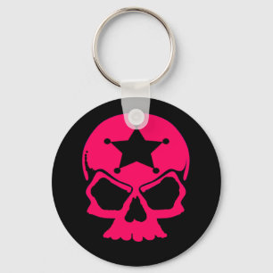 Pink Skull (schwarzer Hintergrund) Schlüsselanhänger