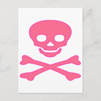 Pink Skull und Crossbones Postkarte