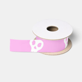 Pink Skully Satinband