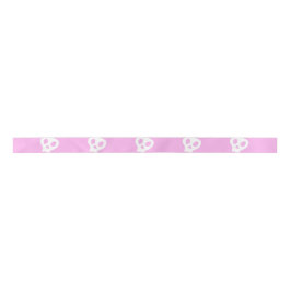 Pink Skully Satinband