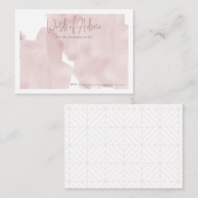 Pink Sky Cloud 9 Girl Baby Shower Advice Begleitkarte (Vorne/Hinten)