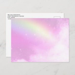 Pink Sky mit Lemon Gelber Regenbogen Postkarte