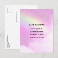Pink Sky mit Lemon Yellow Rainbow Save the Date