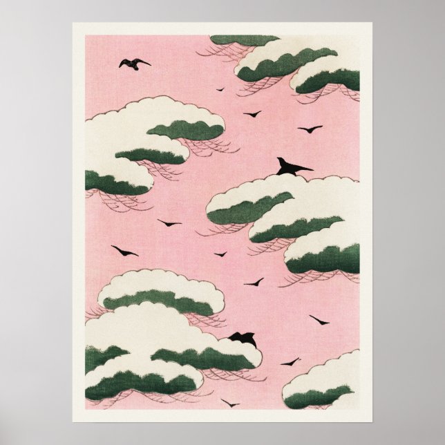 Pink Sky Shin Bijutsukai Vintage Japanische Kunst Poster (Vorne)