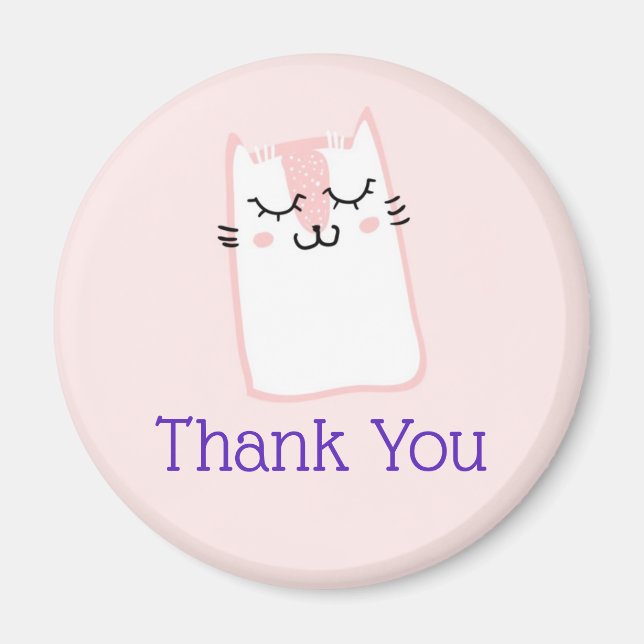 Pink Sleeping Kitty Cat Danke Magnet (Vorne)
