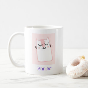 Pink Sleeping Kitty Cat Kaffeetasse