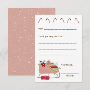 Pink Sleigh Merci de noter, remplissez la carte bl