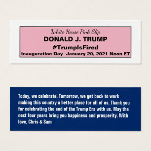 Pink-Slip im Weißen Haus für Trump 2020-Wahl