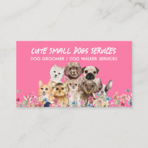 Pink Small Dogs Grooming-Boutique Haustiersitter Visitenkarte