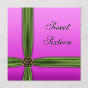 Pink Smaragd Elegante Sweet Sixteen Party Einladun Einladung