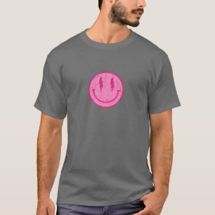 Pink Smile Face Leuchtender Bolzen Niedlich Funny  T-Shirt