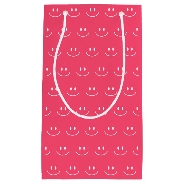 Pink Smile Pattern Geschenktasche Kleine Geschenktüte (Vorderseite)