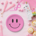 Pink Smiley One Happy Typ/Gal 1. Geburtstag Pappteller<br><div class="desc">Wir fügen immer wöchentlich neue Designs hinzu!</div>