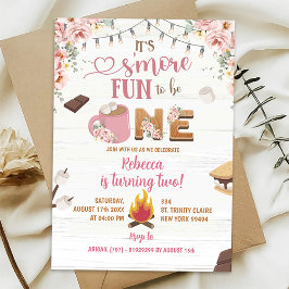 Pink S'more Girl 1. Geburtstag Einladung Geburtsta