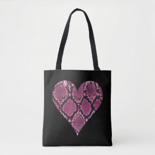 Pink Snakeskin Herzmuster Tasche