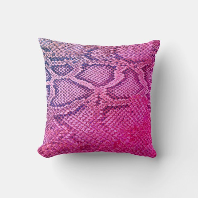 Pink Snakeskin Muster Kissen (Vorderseite)