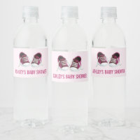 Pink Sneakers Baby Dusche Wasser Flaschen Etikette