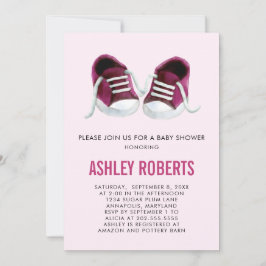 Pink Sneakers Kinderdusche Einladung, Baby Girl Einladung